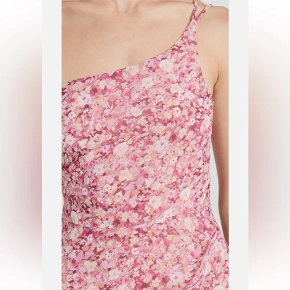 Astr The Label Malvina Pink Floral Asymmetrical One Shoulder Midi Dress S $138 - Picture 6 of 16